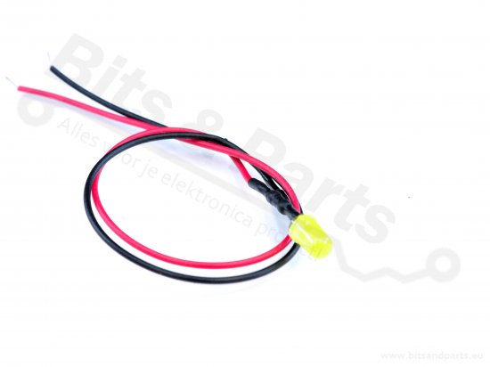 LED 5mm Yellow Matte pre-wired for 5V-9V